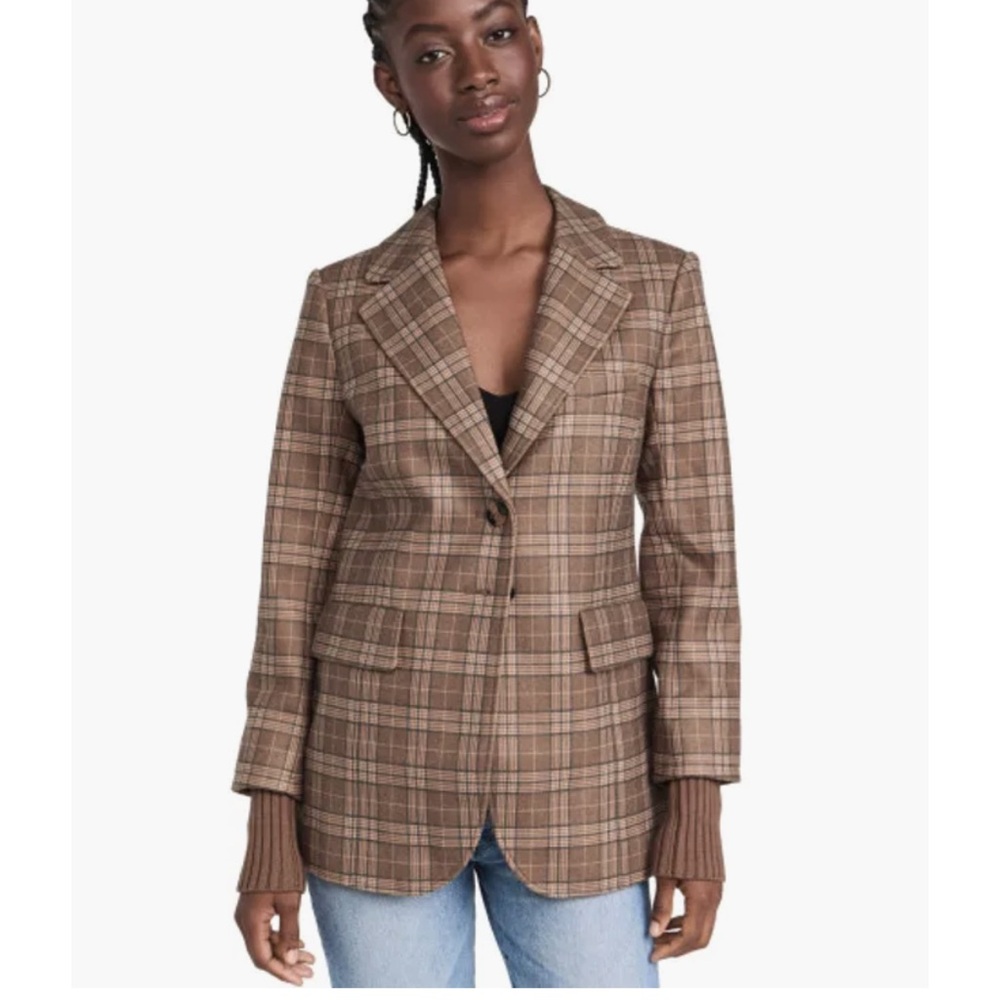 Favorite daughter chocolate plaid city blazer